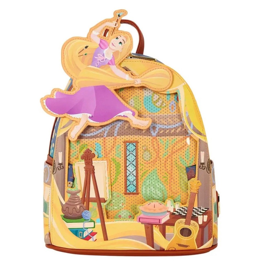 Loungefly Disney Tangled Rapunzel Tower Scene Mini Backpack with Excl Pin NWT